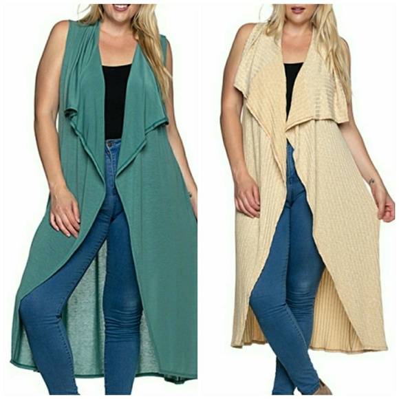 Sweaters - Plus Size Long Open Cardigan